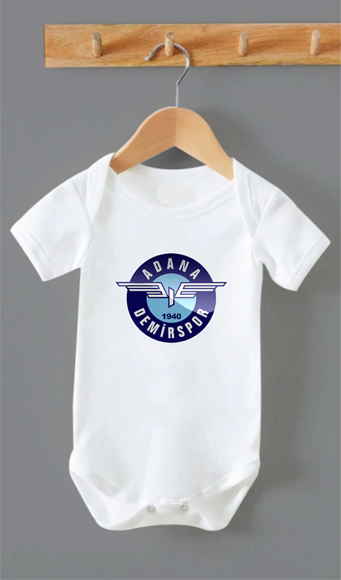Organik %100 Pamuk Adana Demirspor Baskılı Bebek Body Zıbın ZBN0144