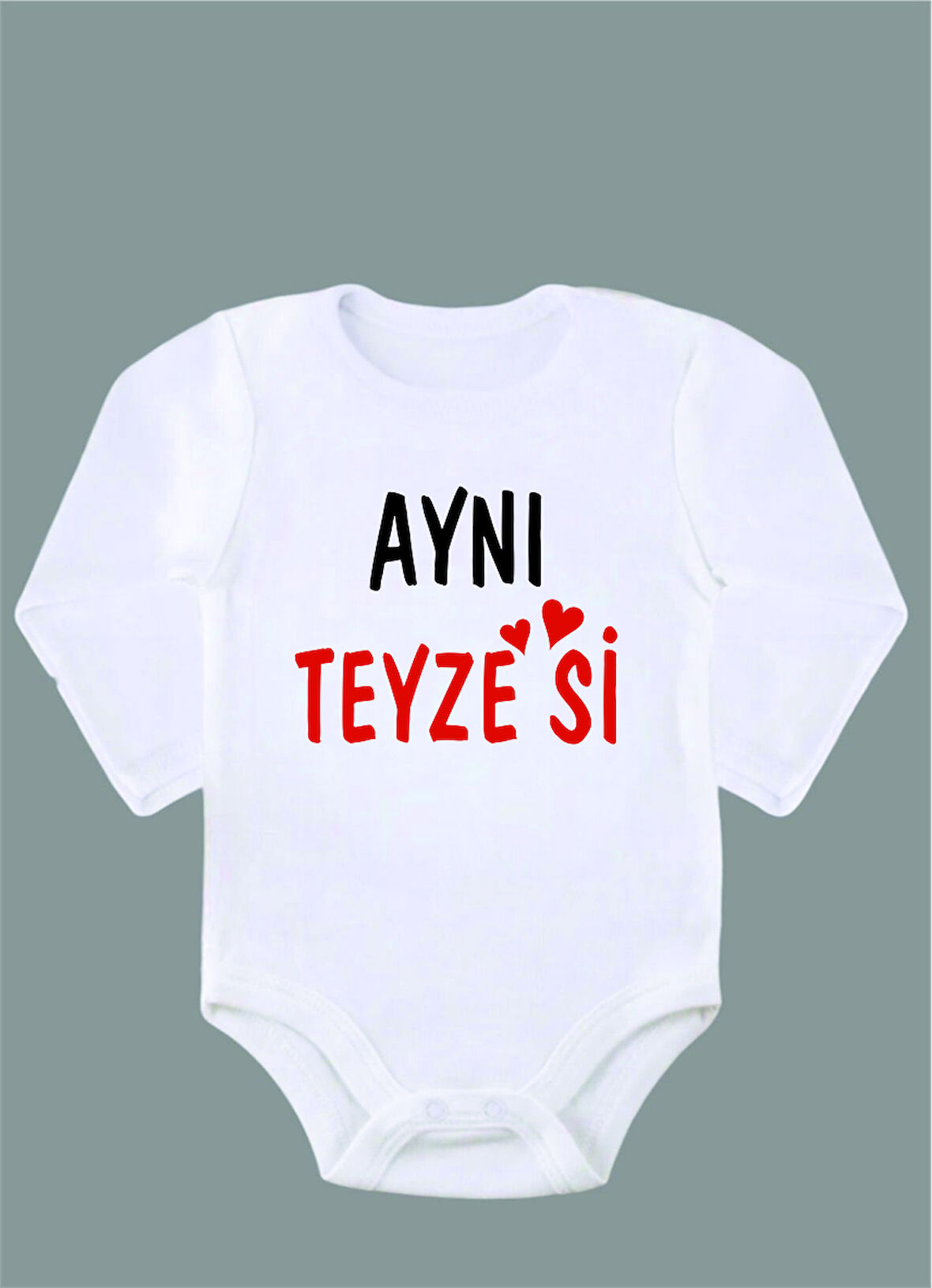 Uzun Kollu %100 Organik Pamuk Baskılı Bebek Body Çıtçıtlı Zıbın ZBN033