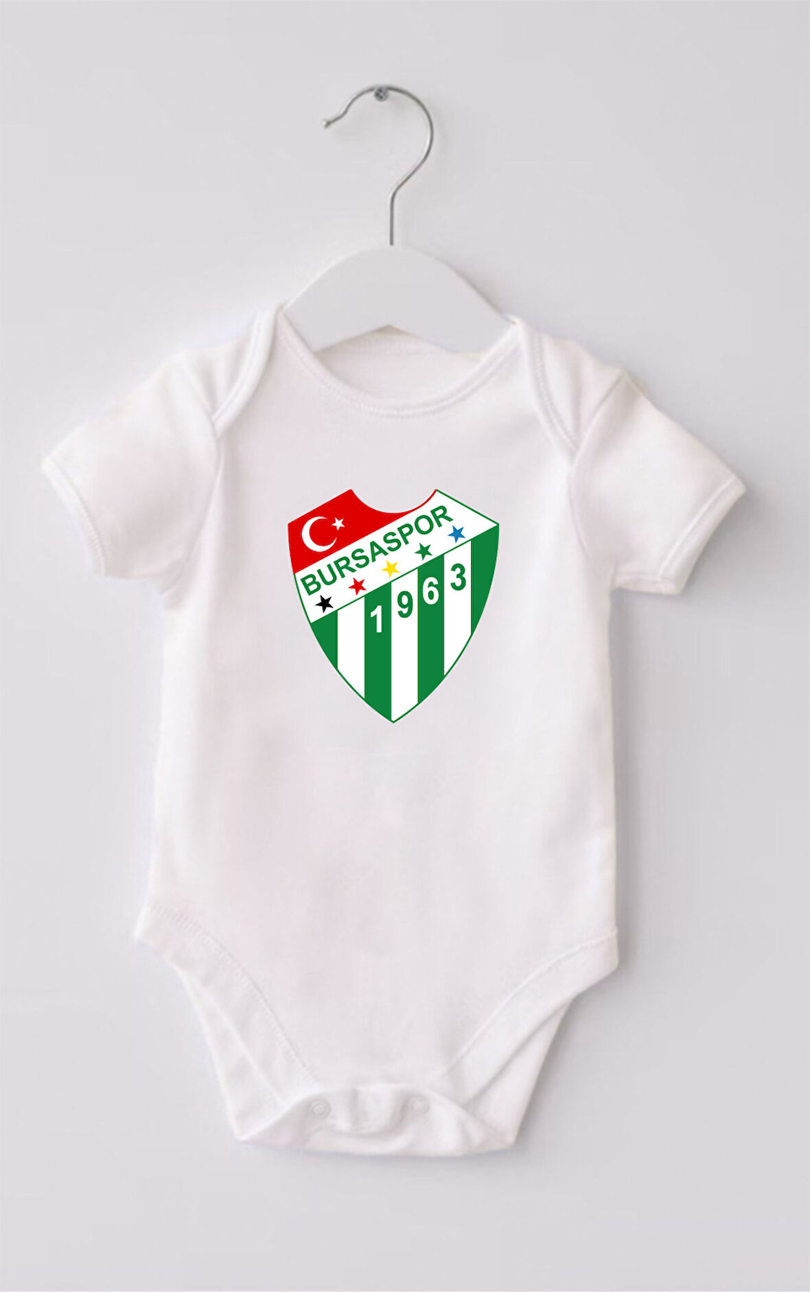 Organik %100 Pamuk Bursa Spor Baskılı Bebek Body Badi Çıtçıtlı Zıbın ZBN124