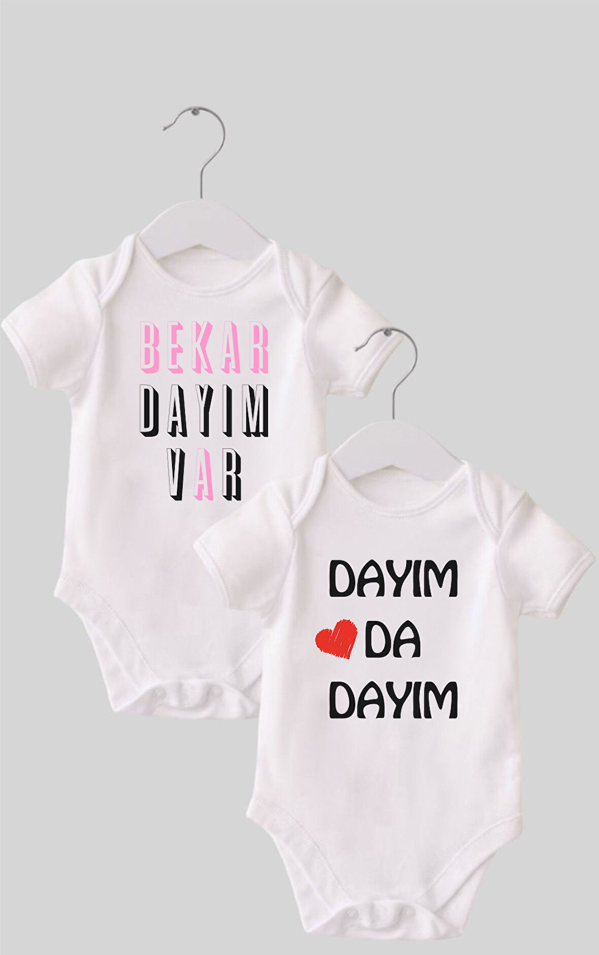 18 Dayı Set 2 'li Organik %100 Pamuk  Baskılı Bebek Body Zıbın ZBN210