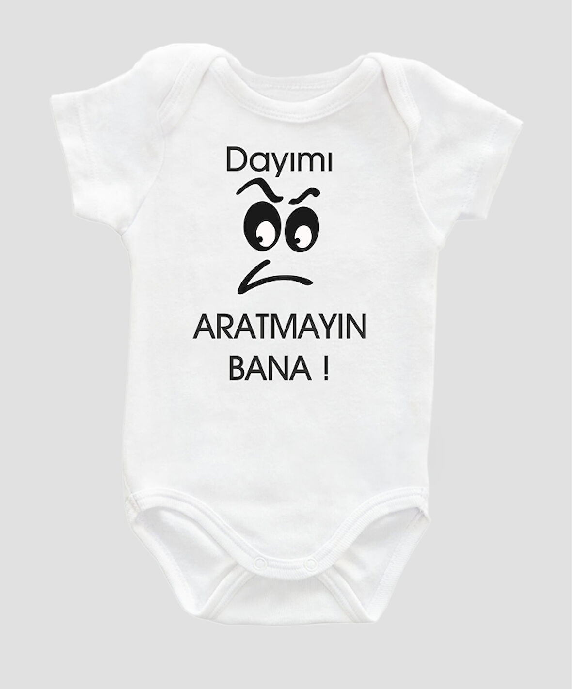 Organik %100 Pamuk Dayımı Aratmayın Bana Yazılı Bebek Body Badi Çıtçıtlı Zıbın ZBN024
