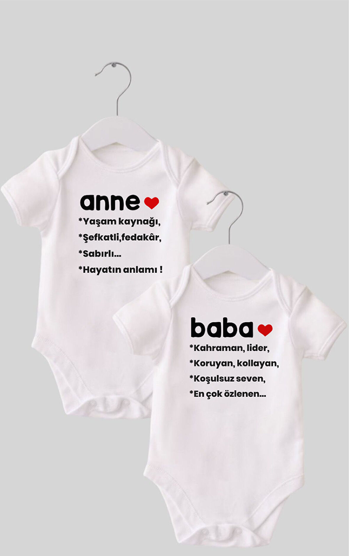 Organik %100 Pamuk Anne Baba Kalpli Baskılı Bebek Body Zıbın ZBN207