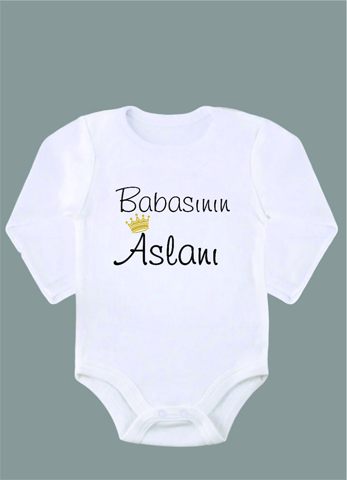 Uzun Kollu %100 Organik Pamuk Baskılı Bebek Body Çıtçıtlı Zıbın ZBN040