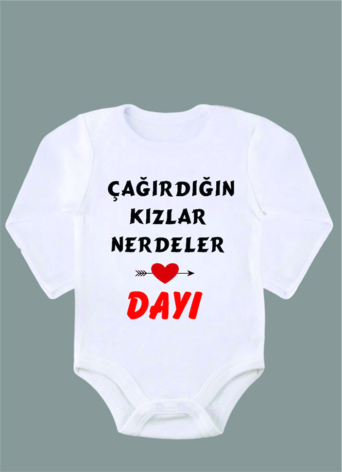 Uzun Kollu %100 Organik Pamuk Baskılı Bebek Body Çıtçıtlı Zıbın ZBN074