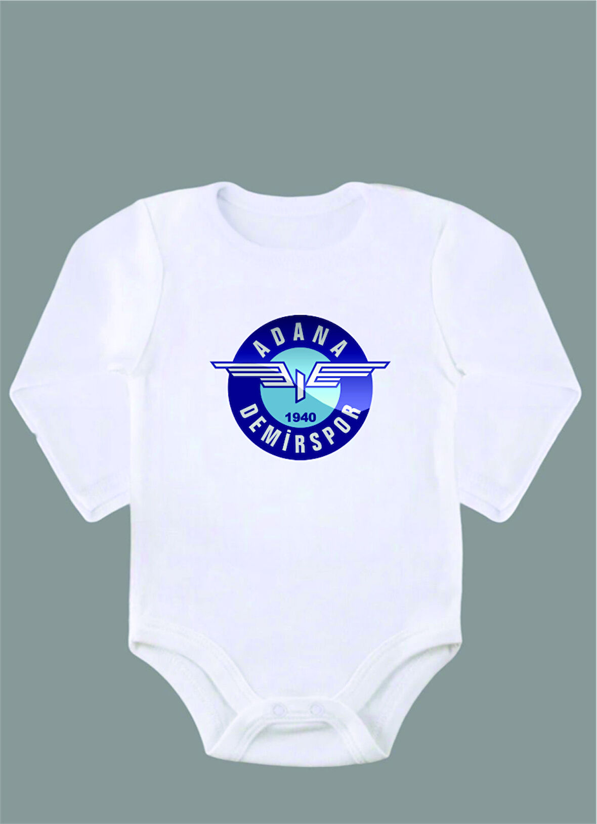 Uzun Kollu %100 Organik Pamuk Baskılı Bebek Body Çıtçıtlı Zıbın ZBN019