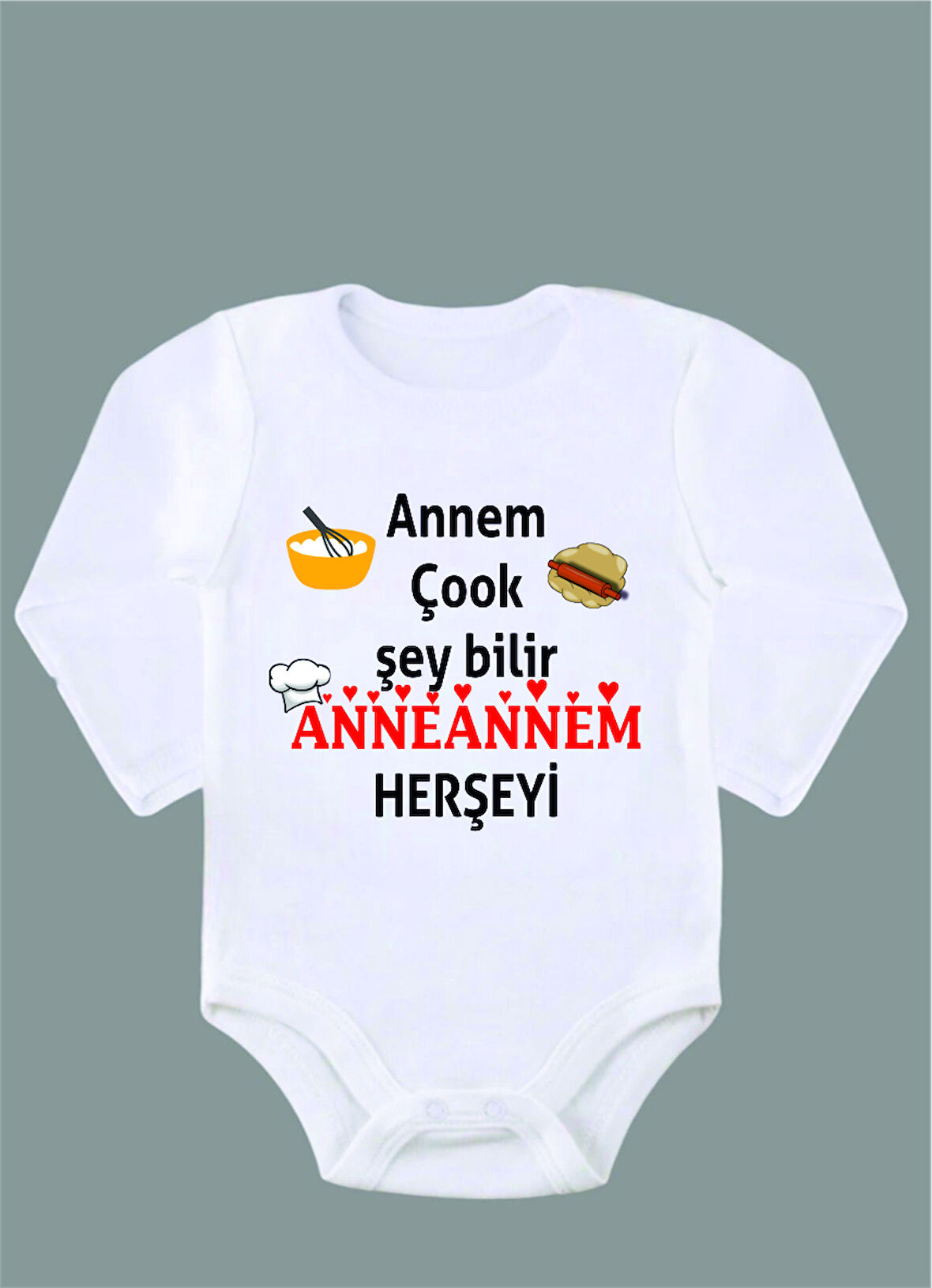 Uzun Kollu %100 Organik Pamuk Baskılı Bebek Body Çıtçıtlı Zıbın ZBN014
