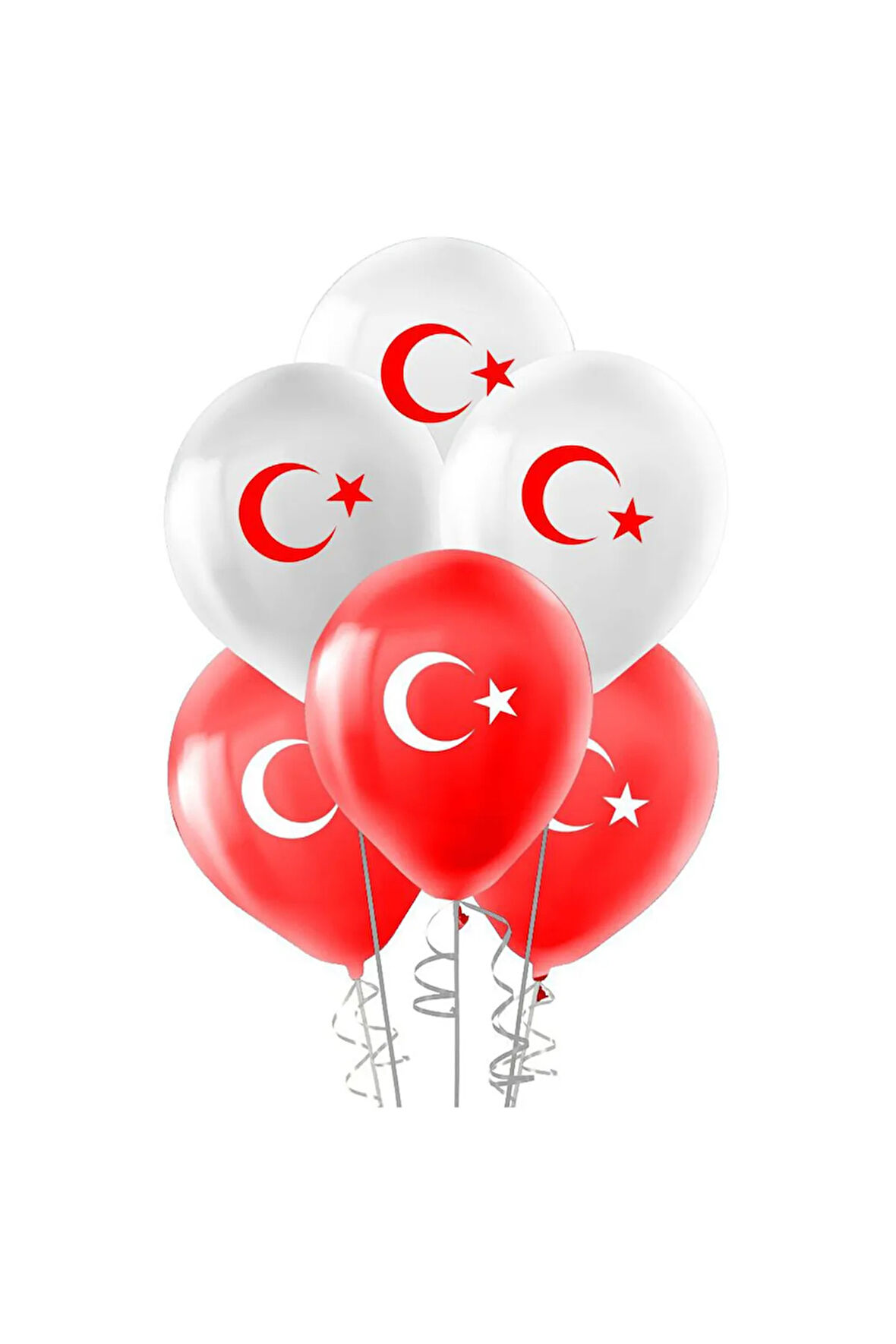 Ay Yıldız Baskılı Pastel Balon I ( 12'' - 30 cm - 100 ADET )