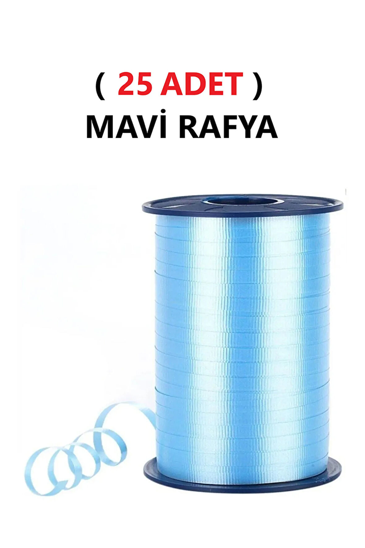 ( 25 Adet ) 200 Metre Rabant Mavi Rafya Şerit Kurdele