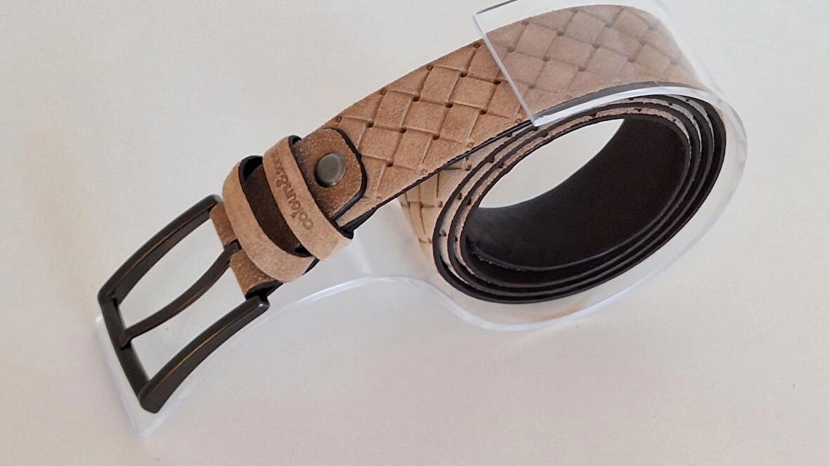 DARKWOOD ERKEK SPOR/KLASİK KEMER-HAKİKİ NUBUK-VİZON RENK-110 CM.