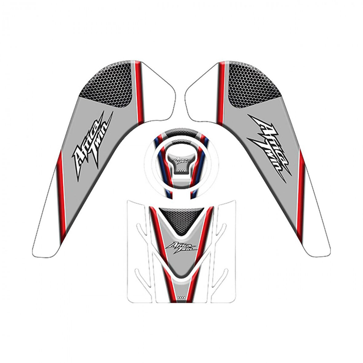 Gogo Tank Pad 004 Gri-beyaz-kırmızı Honda Afrıca Twın