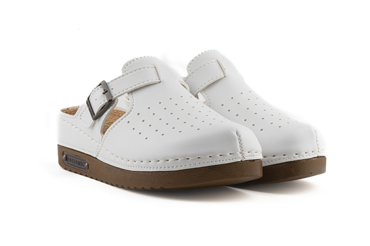 Mantar Tabanlı Ortopedik Kapalı Sabo Kadın Terlik - Anatomic Comfort - 3040