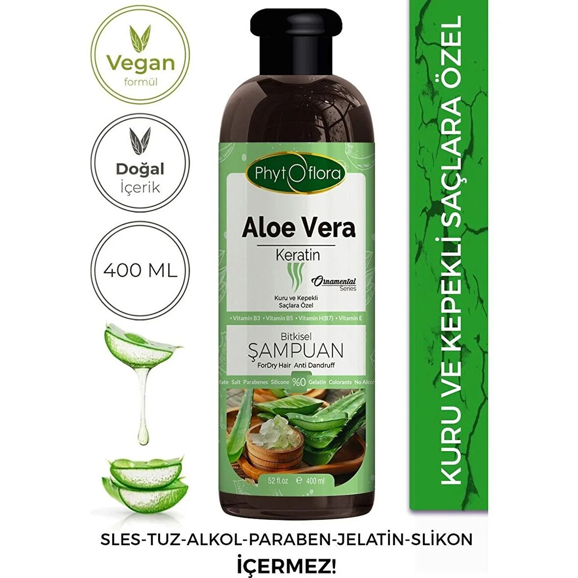 Phytoflora Aloe Vera ve Keratinli Bitkisel Şampuan 400 ML