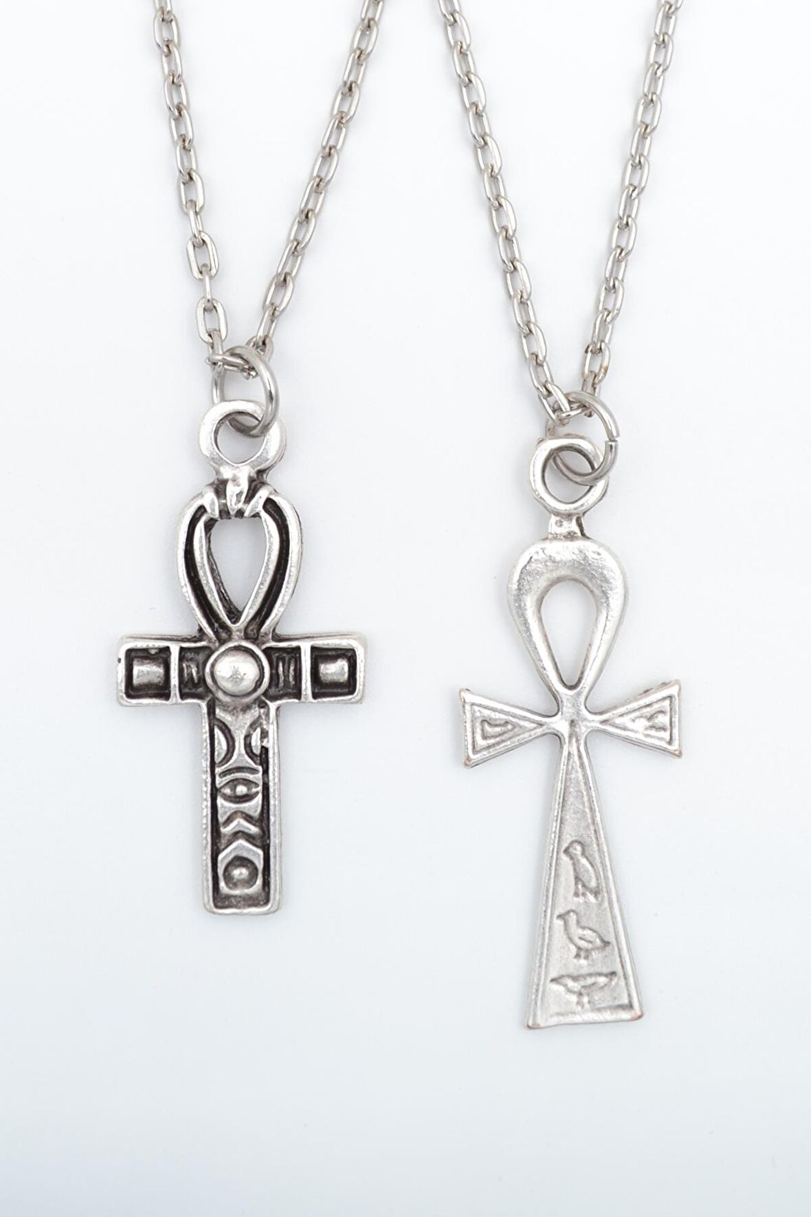 2'li Ankh Anahtarı - Nil'in Anahtarı Erkek Kadın Kolye Seti 925 Ayar Gümüş Kaplama