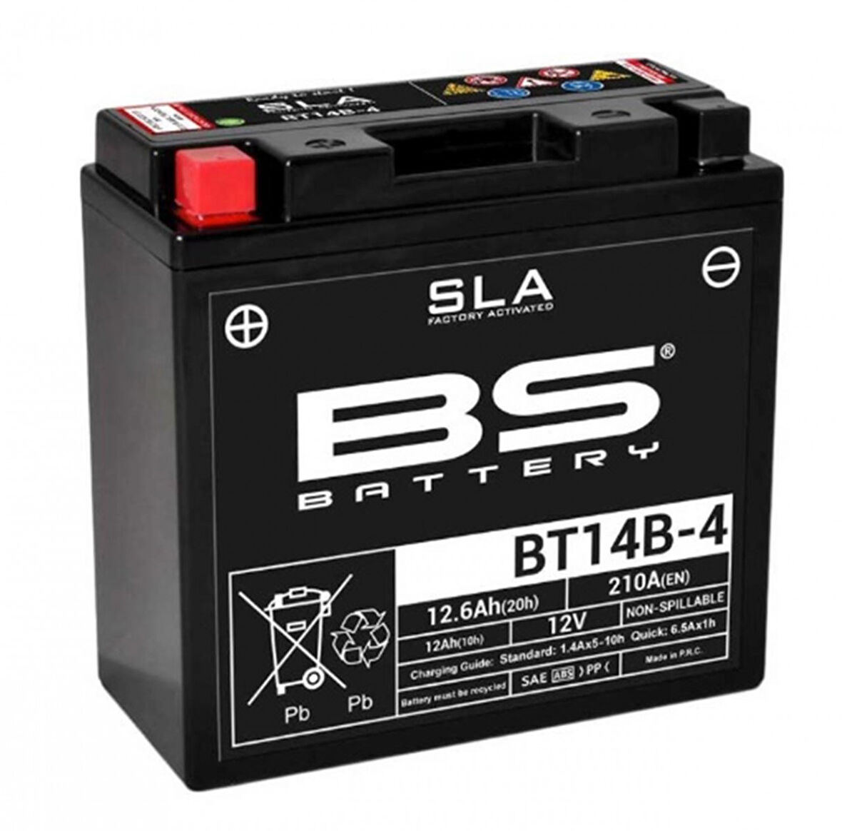 Bs Akü Sla (kuru) Bt14b-4 12v12ah Hyosung Gv650 Yamaha Fzs1000 Xvs1100 Fjr1300 Xv1700 Mt01
