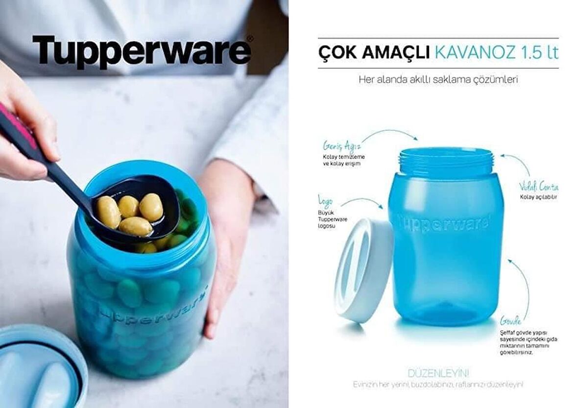 Tupperware Vakumlu 1.5 ml Plastik Kavanoz