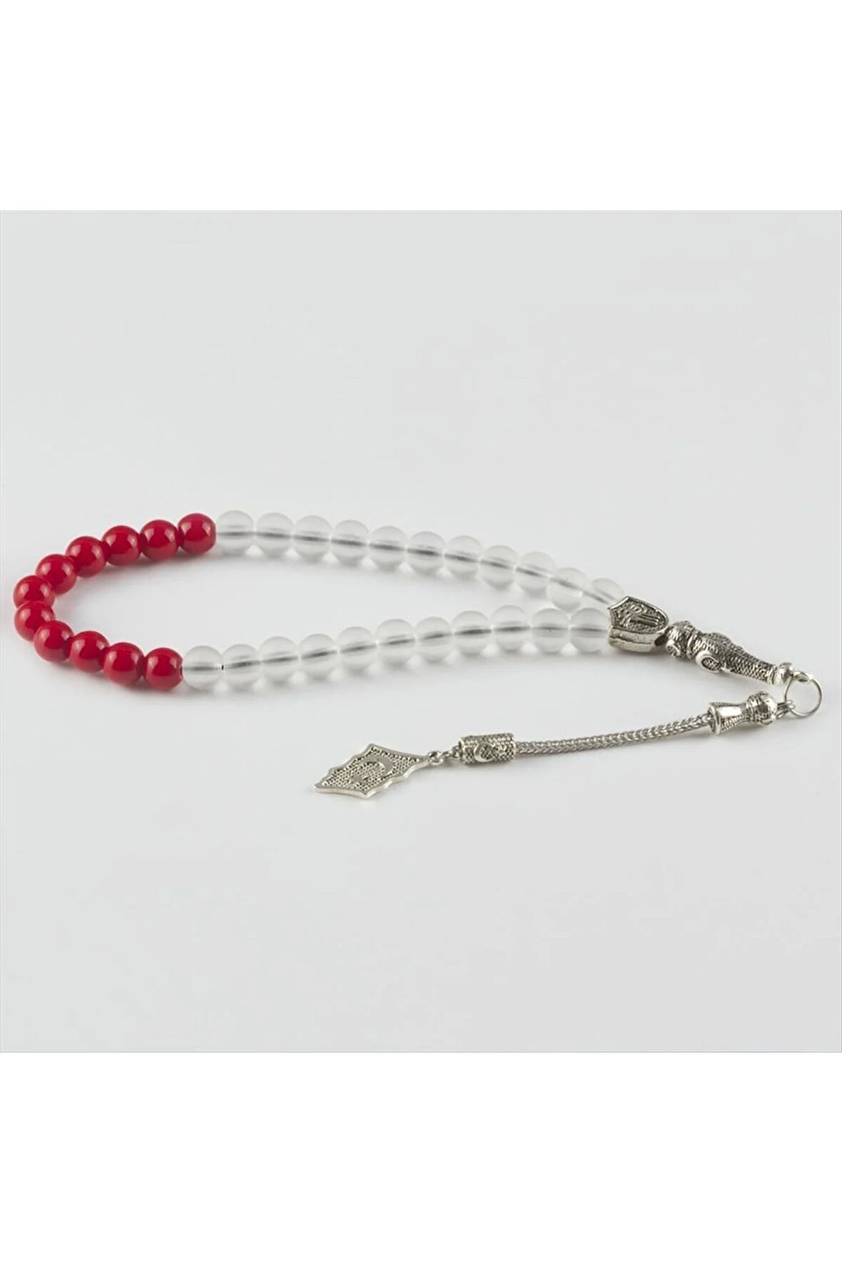 Mercan-Buzlu Kuvars Doğaltaş Tesbih 8 mm