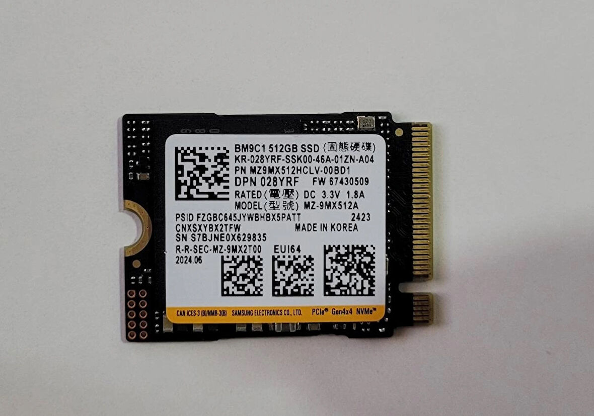 SAMSUNG BM9C1 MZ-9MX512A 512GB 2230 M.2 NMVE SSD(KUTUSUZ)