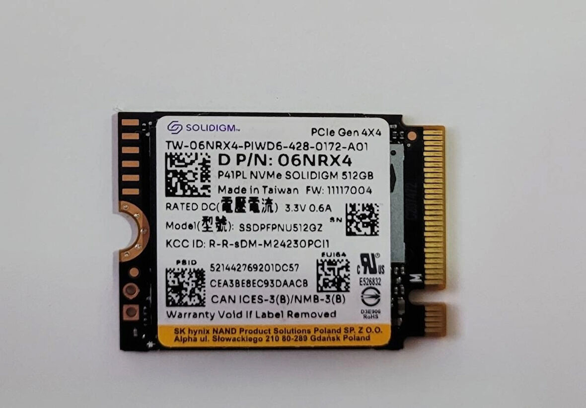 SOLIDIGM SSDPFPNU512GZ 512GB 2230 M.2 NVME SSD(KUTUSUZ)