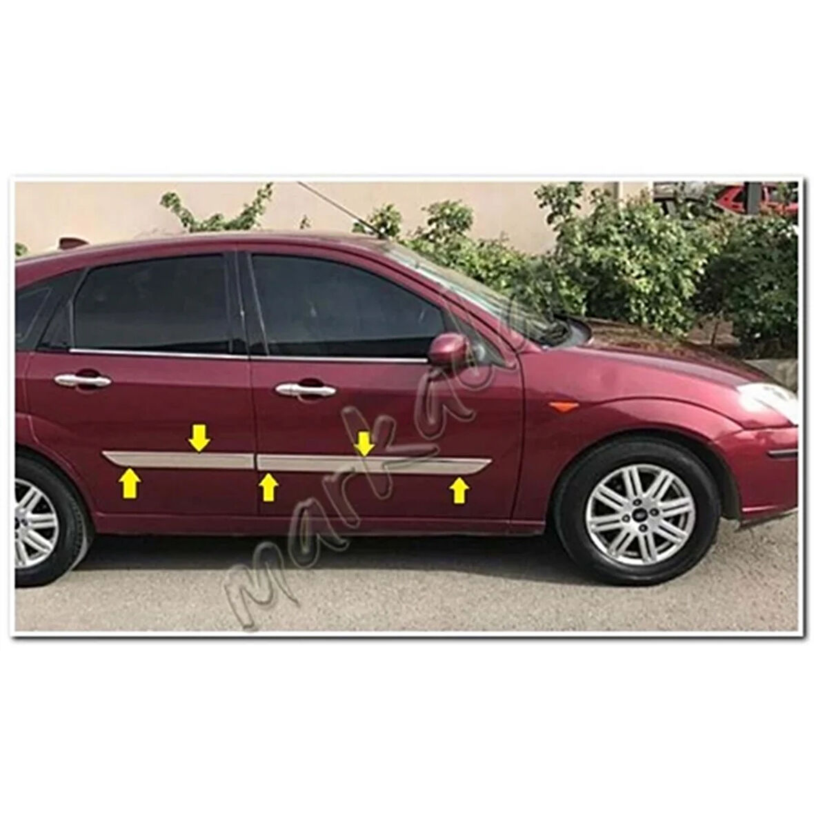 Markadan Ford Focus Krom Yan Kapı Çıtası 1998-2005 4 Parça Paslanmaz Çelik