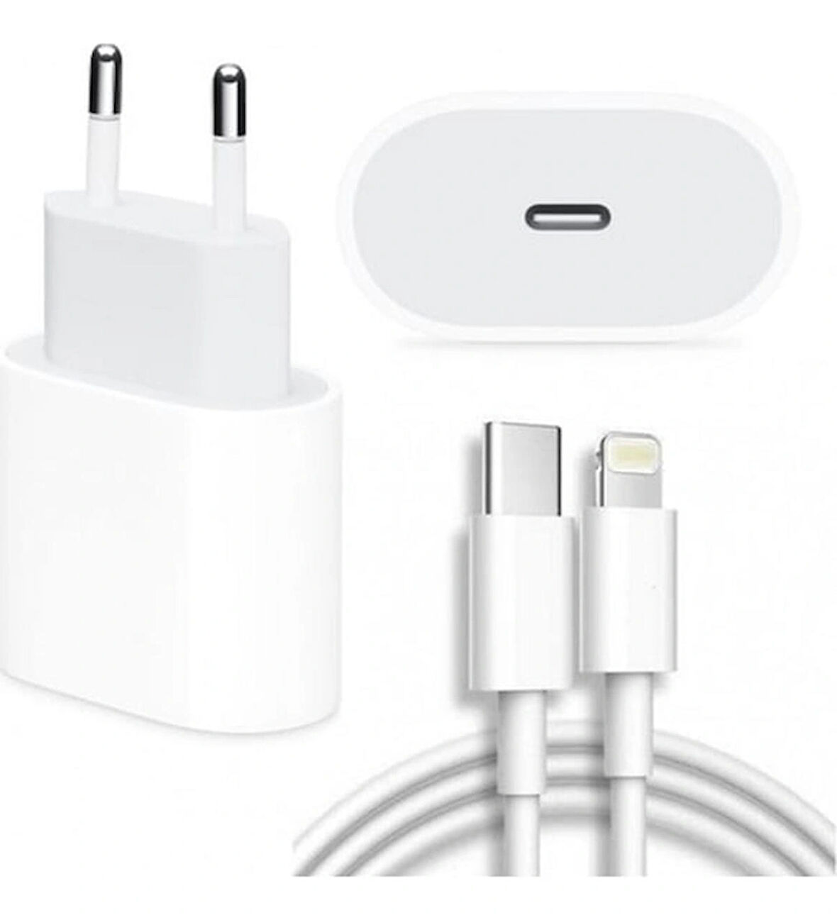 NewOrg Kalitesi iPhone 11, 12, 13, 14 ve 14 Pro Max Uyumlu 25W Şarj Başlık ve USB-C To Ligtning Mm0a3zm/a Kablo