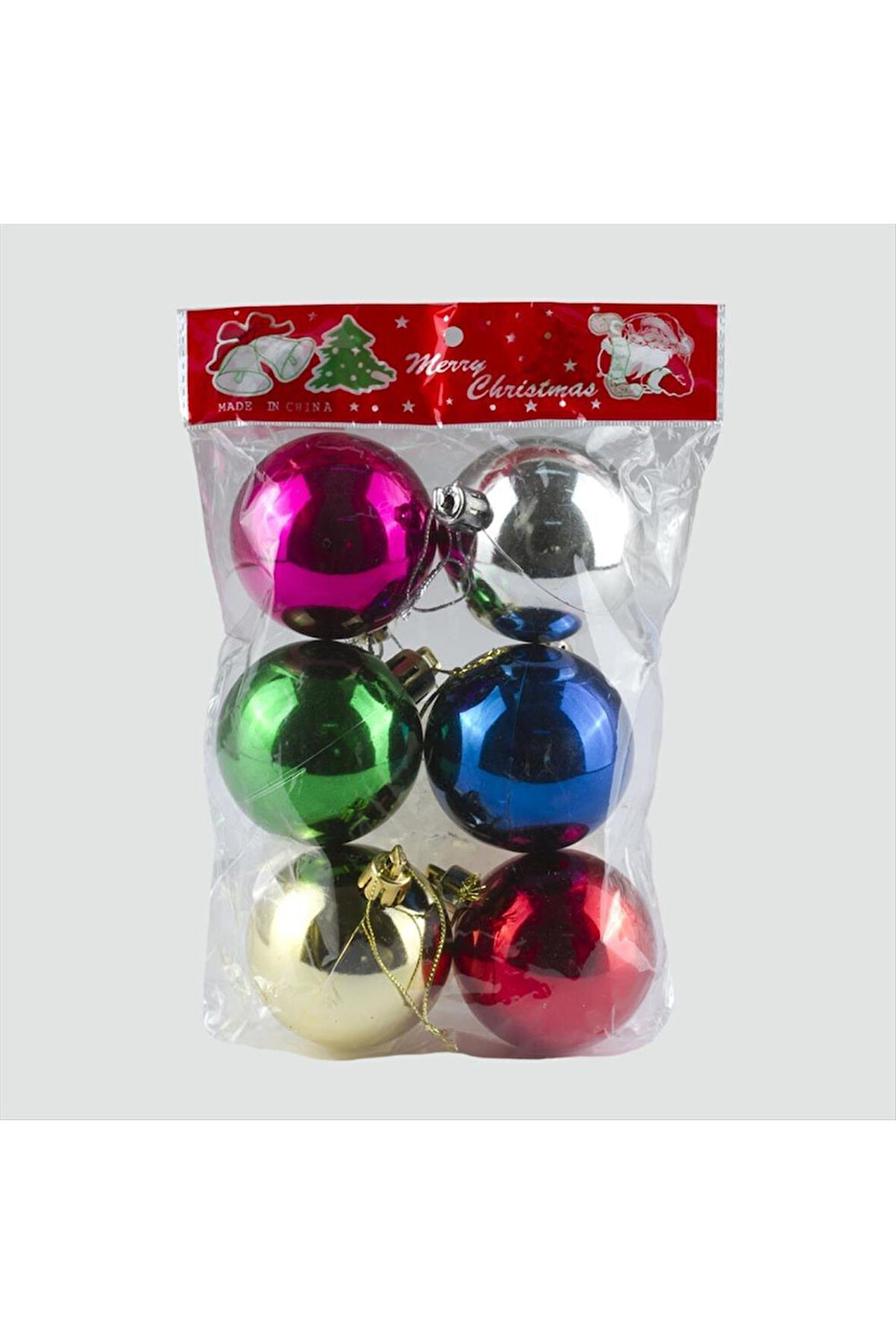 6'lı Orta Cici Top Yılbaşı Ağaç Süsü