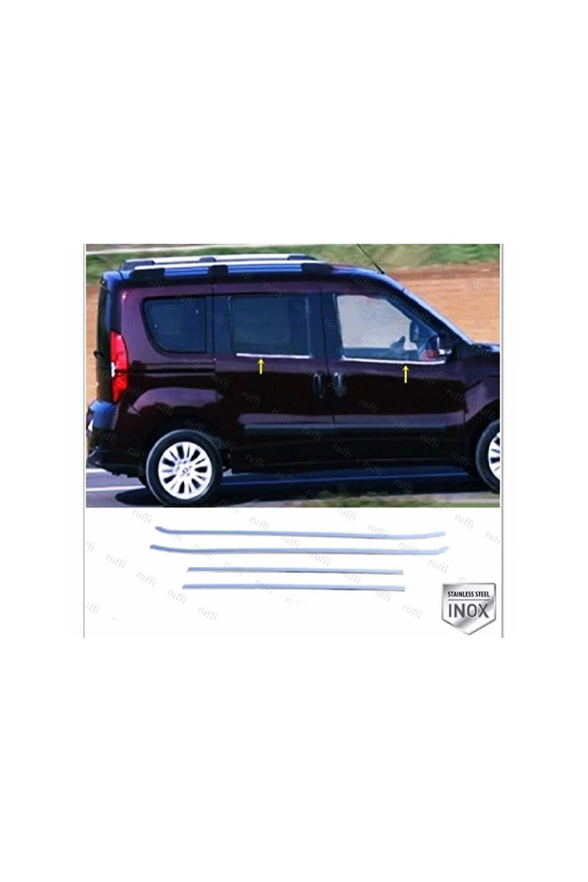 Fıat Doblo Krom Cam Çıtası 4 Kapı 2010 - 2022 arası P.çelik Uyumlu