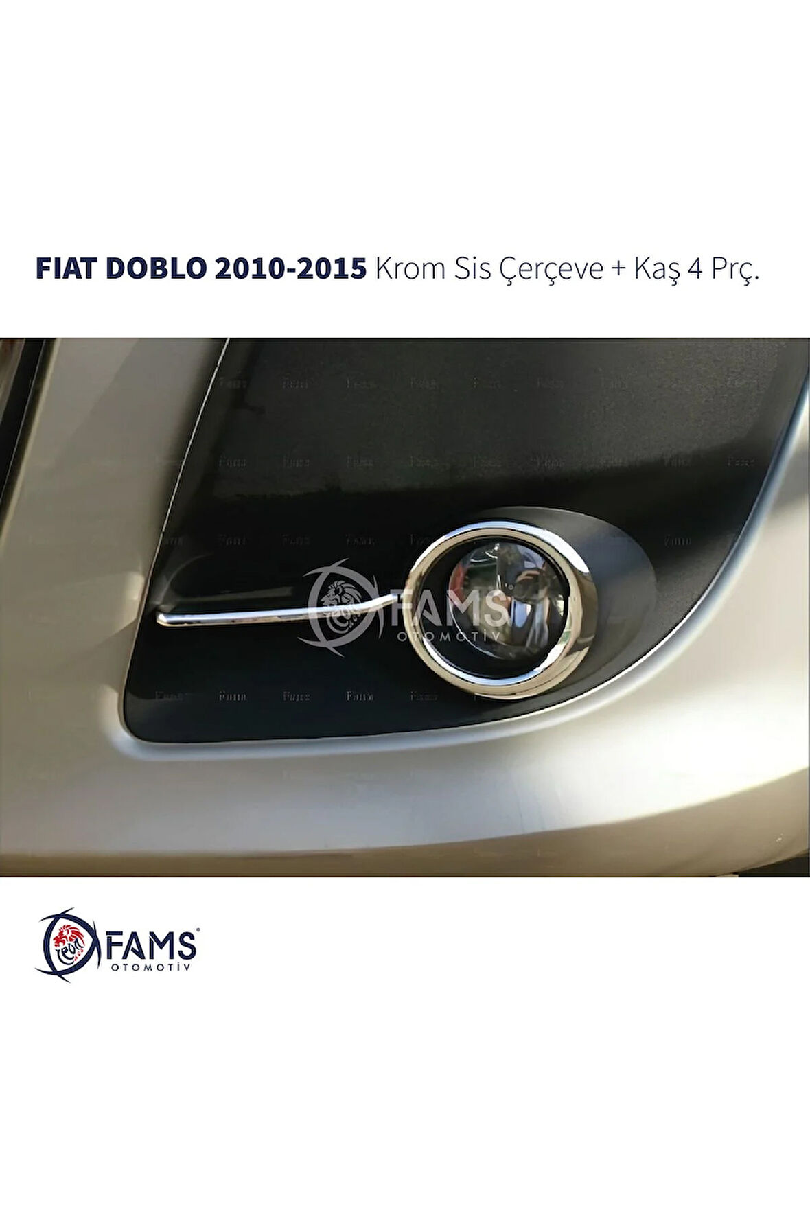 Fiat Doblo Krom Sis Çerçeve Kaş 4 Prç P.çelik 2010-2015 Arası