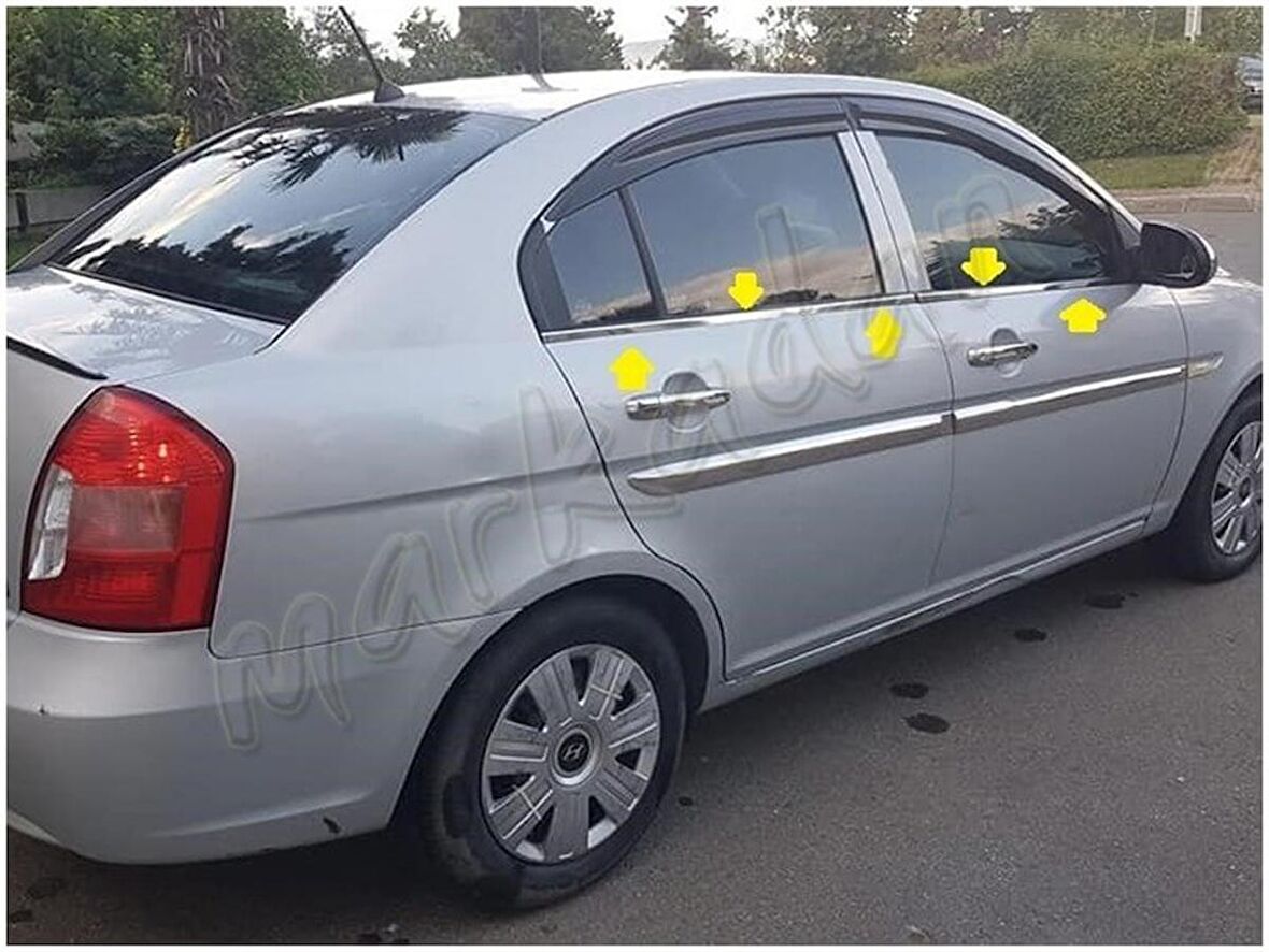 Markadan Hyundai Accent Era Krom Cam Çıtası 4 Parça Paslanmaz Çelik