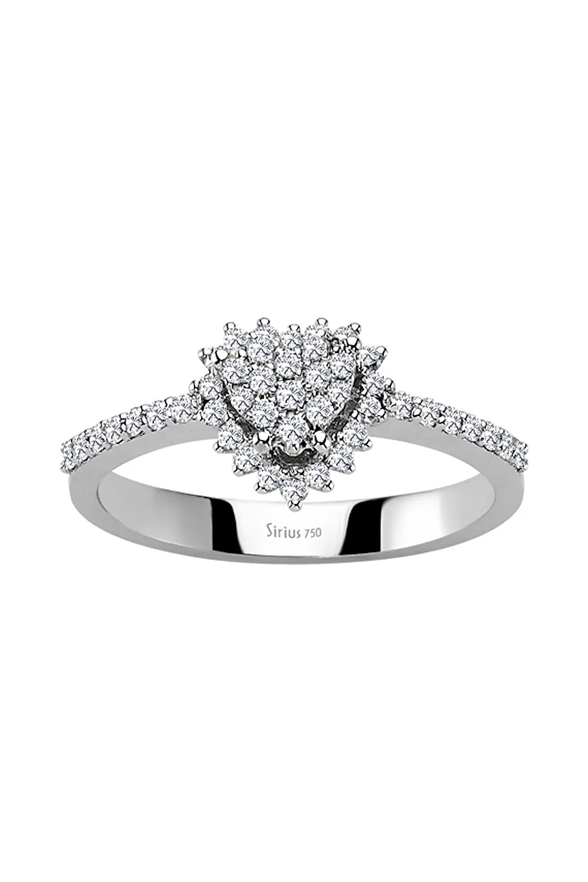 Pırlanta Taşlı Kalp Anturaj Yüzük