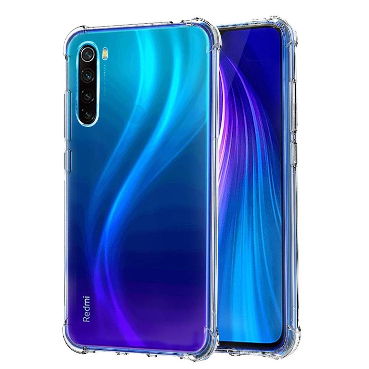 Smcase Xiaomi Redmi Note 8 Kılıf Darbe Korumalı Silikon  Nano Ekran Koruyucu