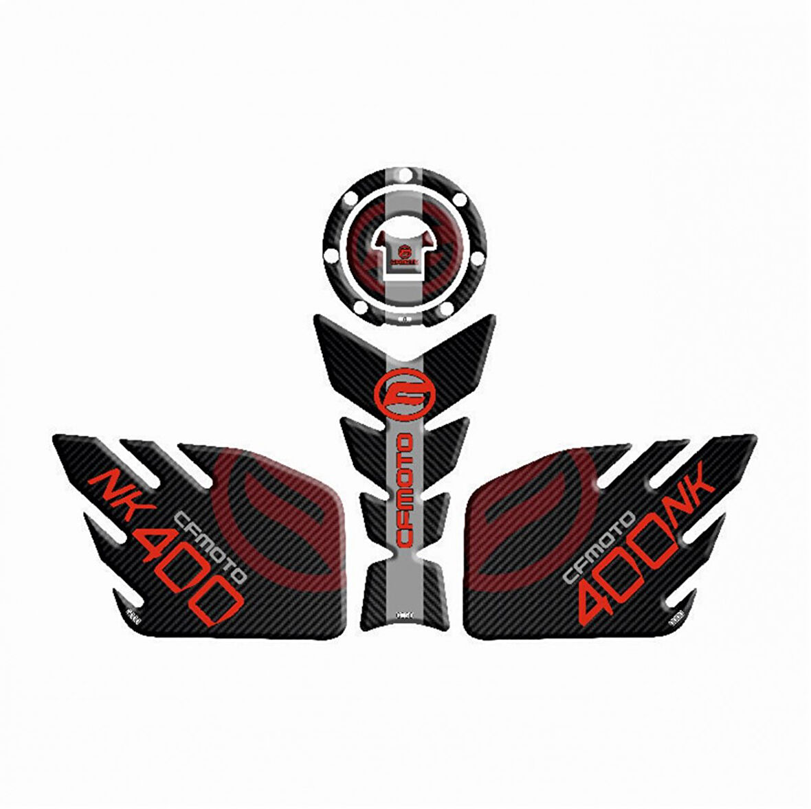 Gogo Tank Pad 003 Siyah-kırmızı Çizgili Cfmoto 400 Nk