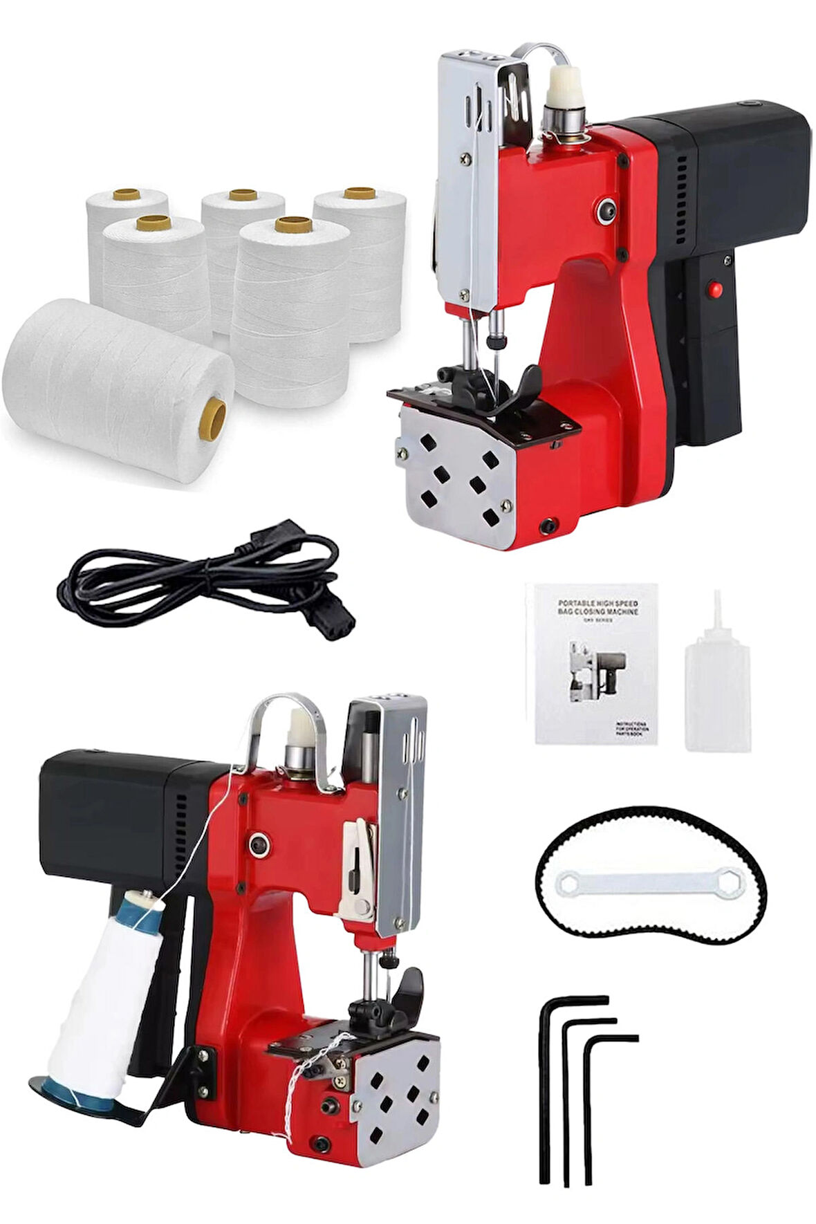 Elektrikli Portatif Hafif Çuval Ağzı Dikiş Makinası Seti – Kağıt Tohum Kumaş Kömür Çuvalı Paketleme
