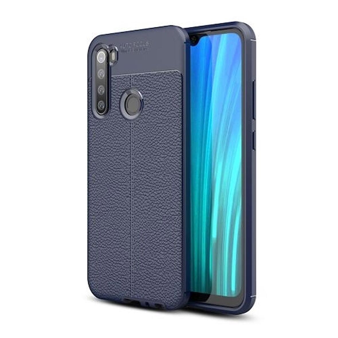 Smcase Xiaomi Redmi Note 8 Kılıf Deri Dokulu Silikon