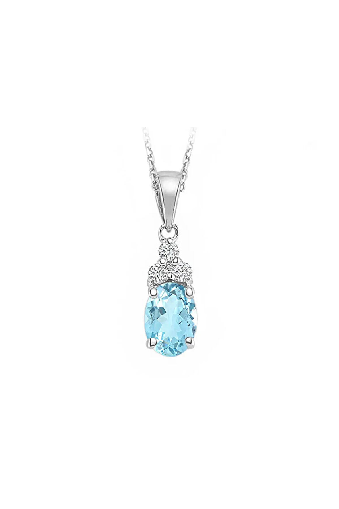 Pırlanta ve Sky Blue Topaz Serenity Kolye 0617P0063