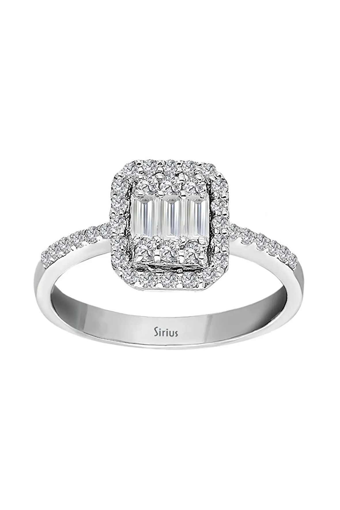 E Renk 0,44 Karat Baget Pırlanta Yüzük