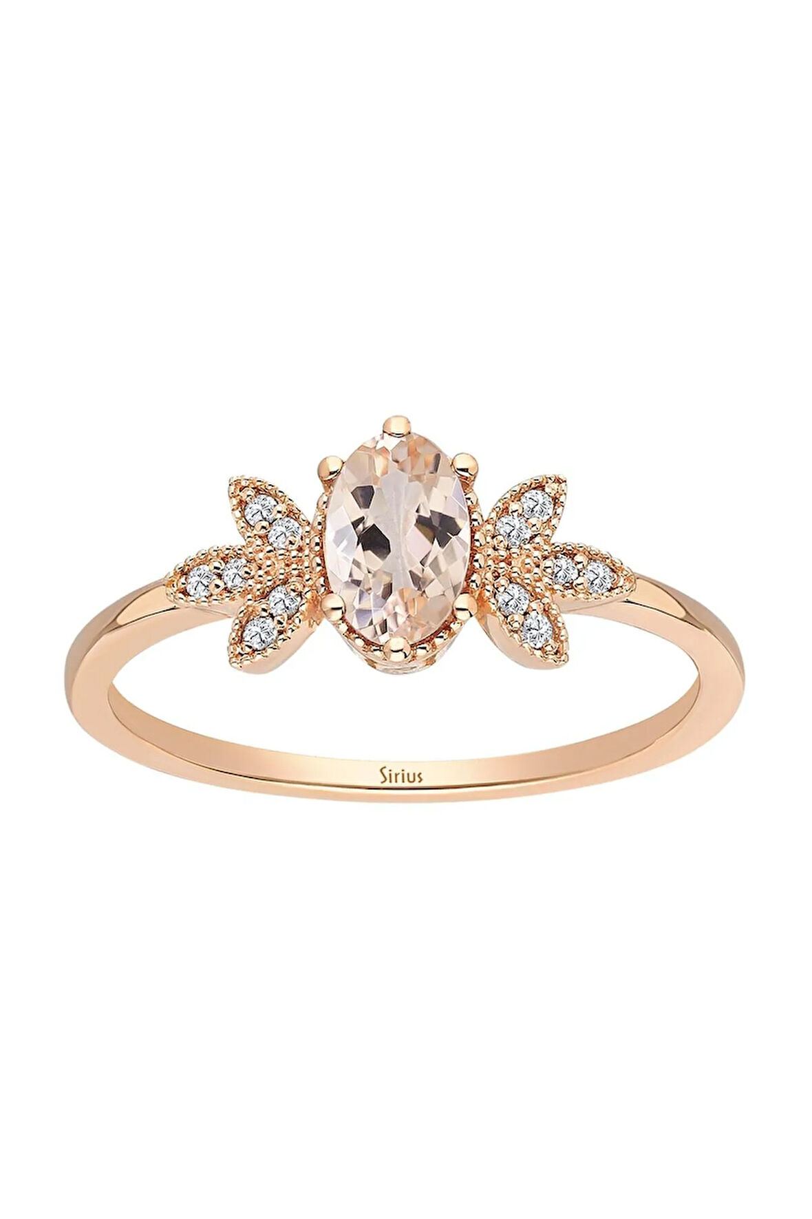 Pırlanta Ve Morganite Taşlı Marbella Yüzük