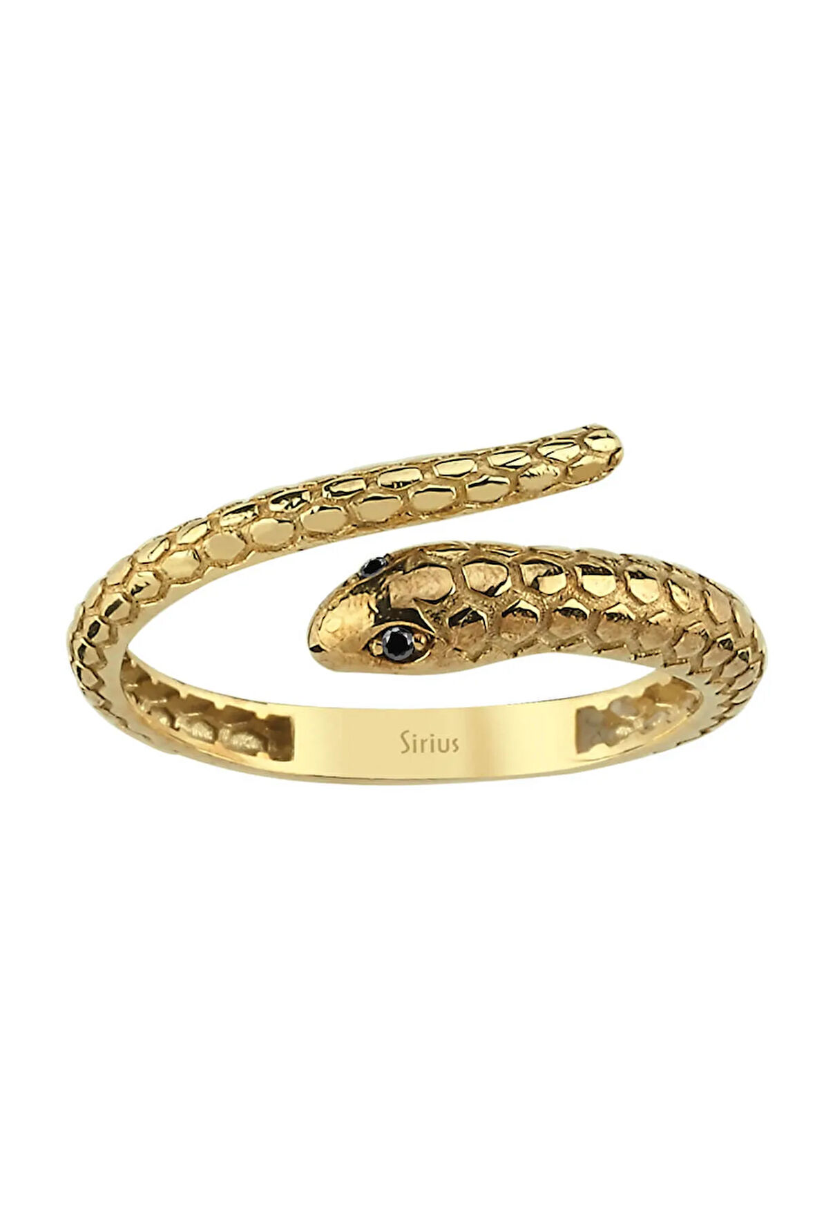 Siyah Pırlanta Taşlı Serpent Yüzük