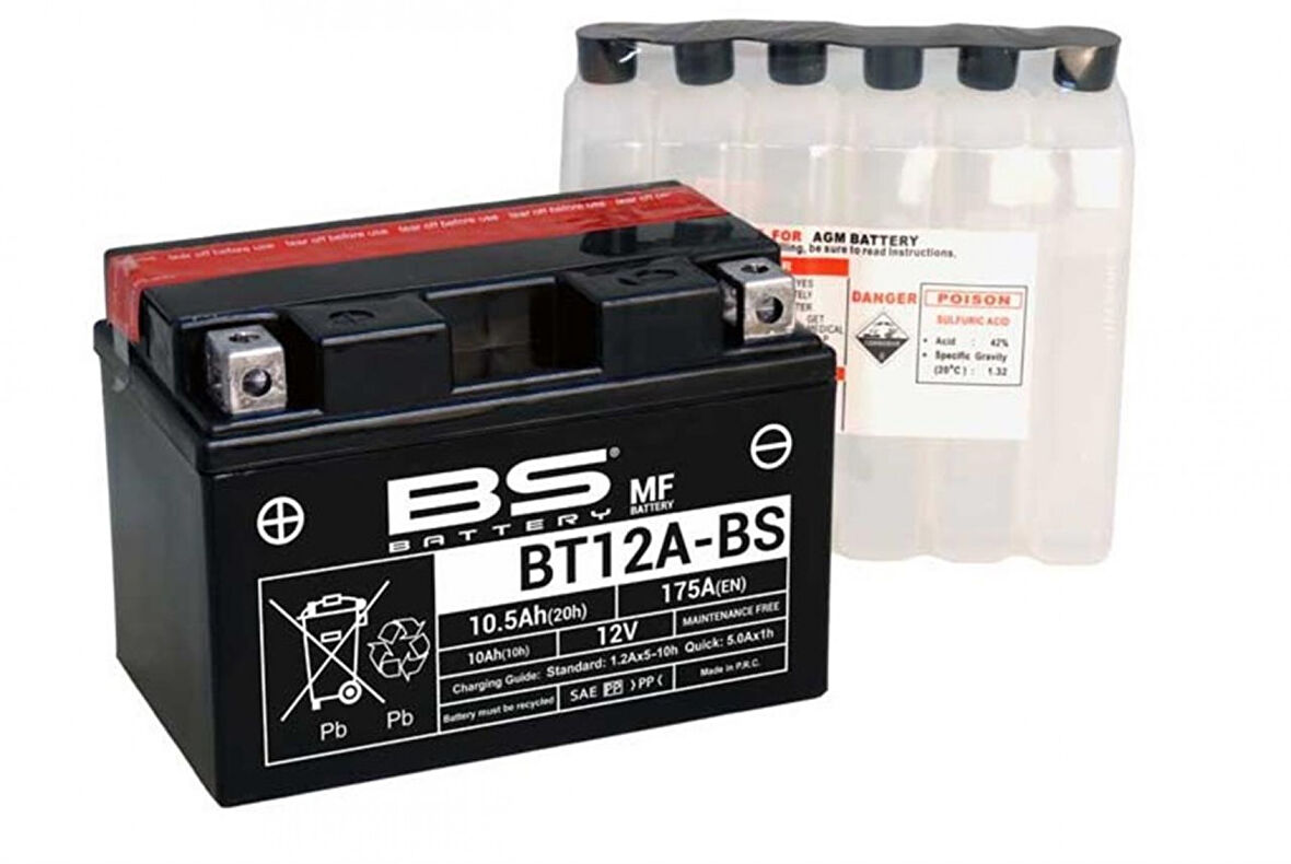 Bs Akü Bt12a-bs 12v10ah Sym Joymax 250i Joyrıde 250i Wolf250 Suzukı An250 400 Burgman Gsr750 Gsx-r 7