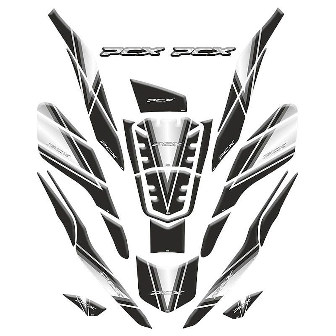 Gogo Tank Pad Set 26 Parça 004 Siyah Gri Honda Pcx 125 2021-2024