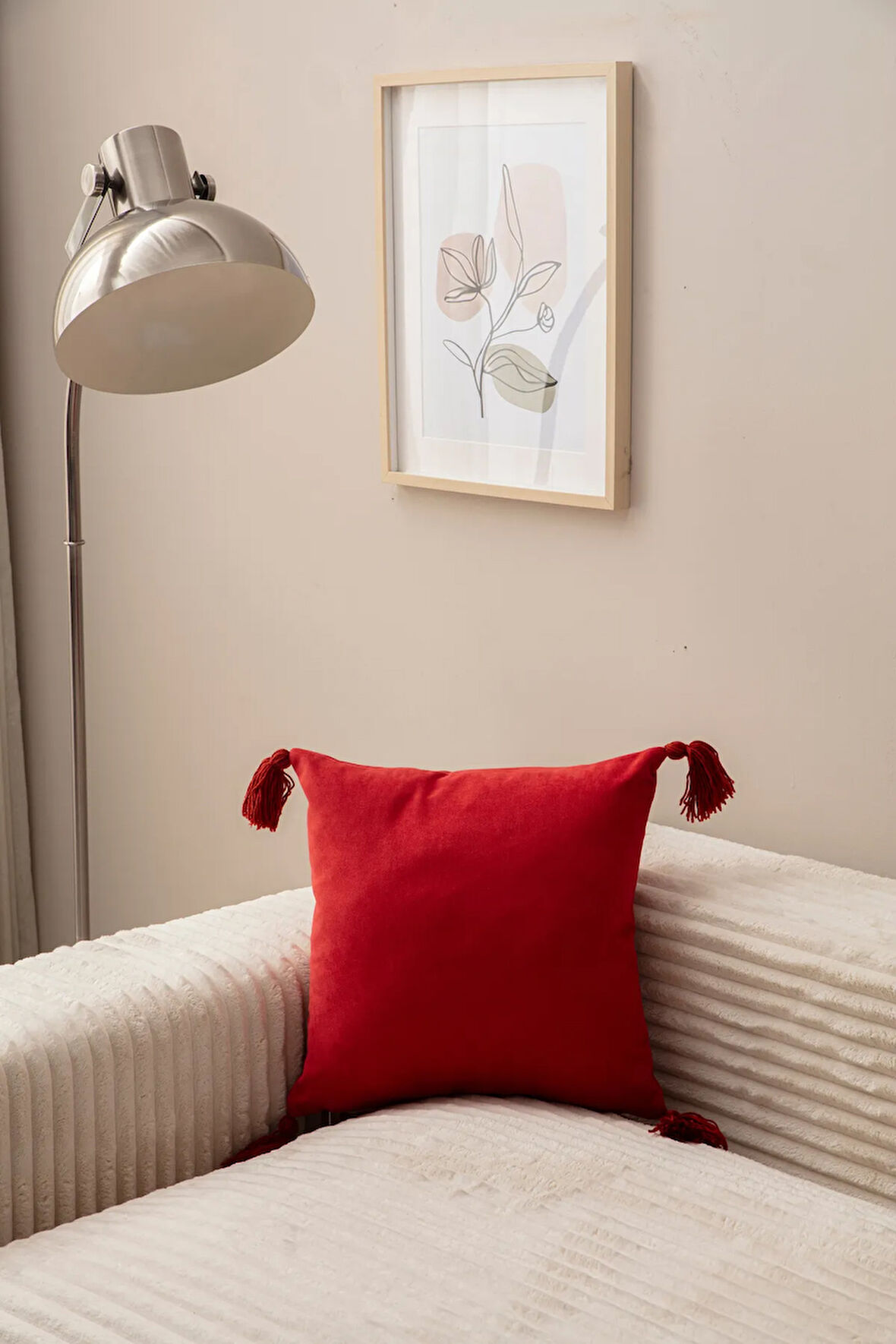 Swita Home Home Design Tekli Dekoratif Püsküllü Kırlent Kılıfı Kiremit
