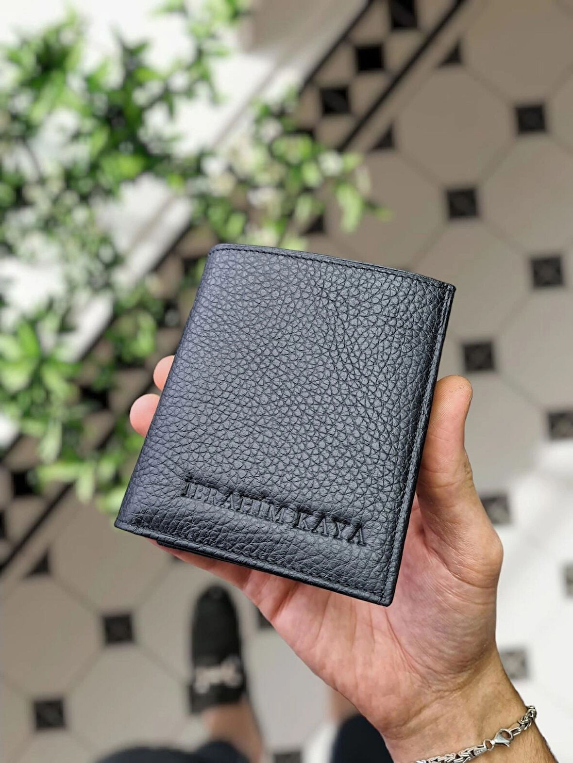 VİSSO 111 HAKİKİ DERİ ÇANTA İSME ÖZEL BOZUK PARA CEPLİ FERMUARLI ÇITÇITLI KADIN ERKEK CÜZDAN Erkek  Siyah Gutty