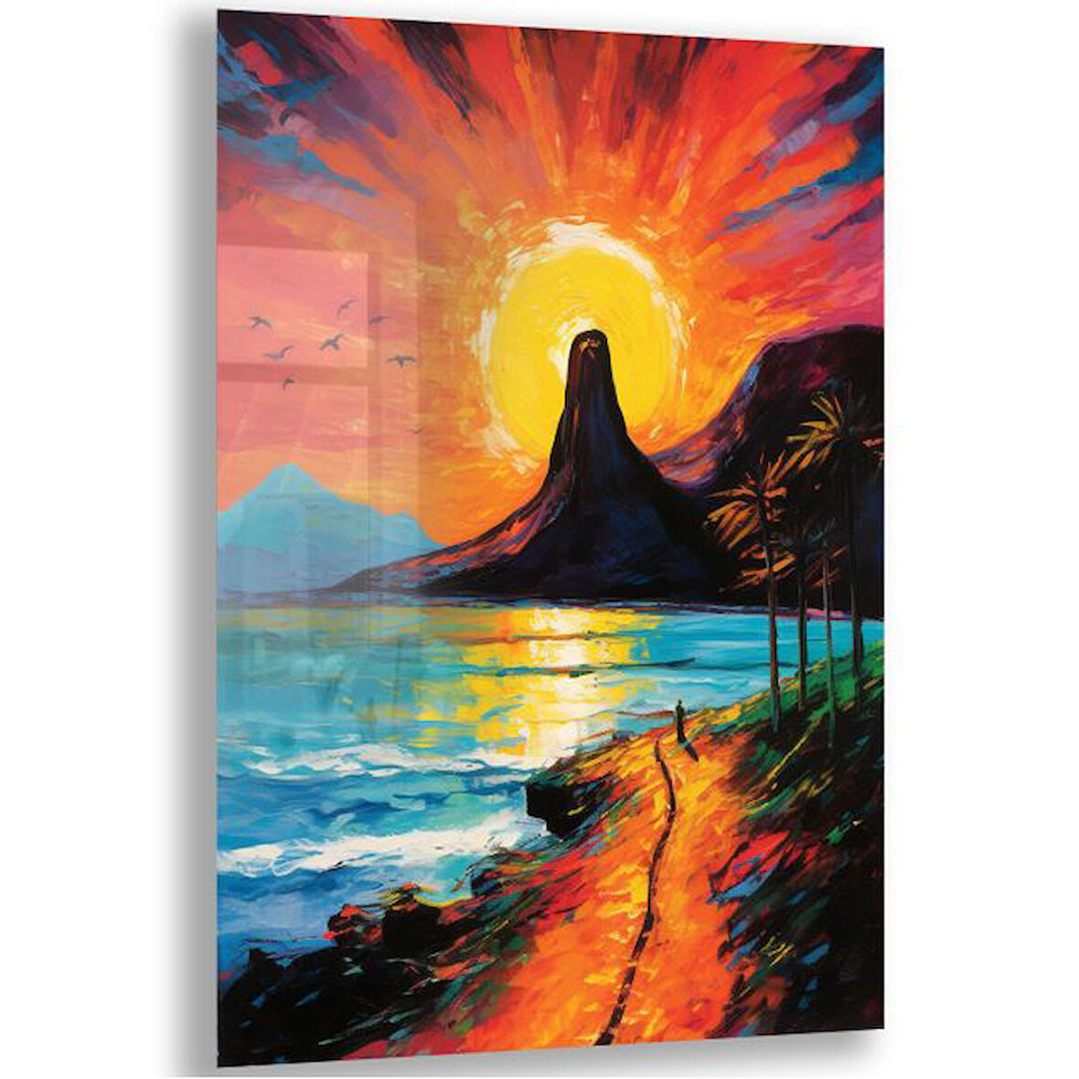 Yolculuk ve Seyahat Cam Tablo - Karışık - Dikey Motif 01-066