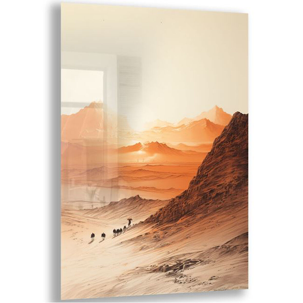 Yolculuk ve Seyahat Cam Tablo - Karışık - Dikey Motif 01-098