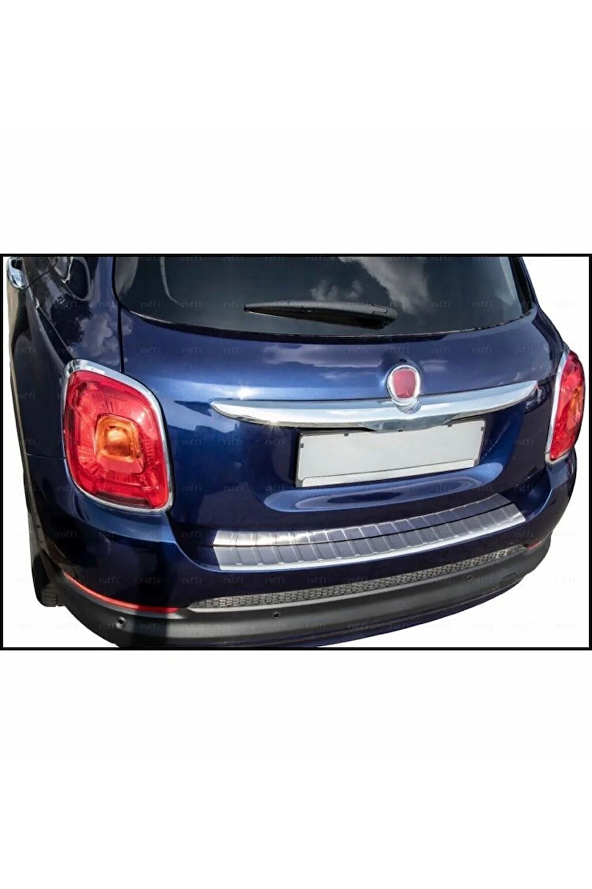 Fiat 500x  Uyumlu Krom Arka Tampon Üstü Koruma 2014 Ve Üzeri Paslanmaz Çelik