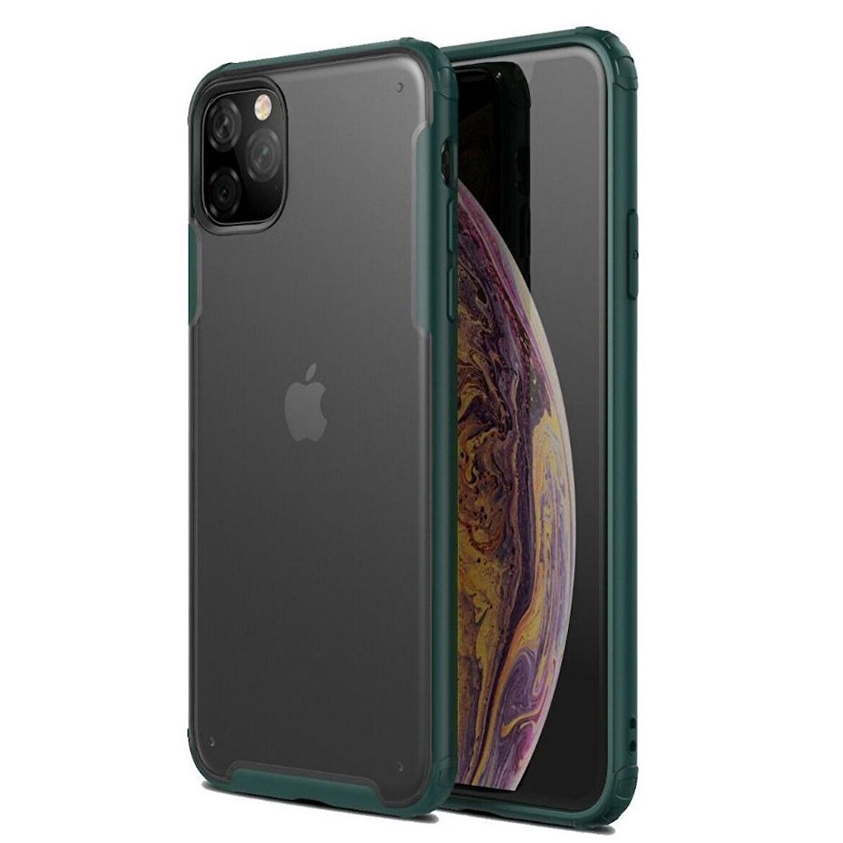 Smcase iPhone 11 Pro Max Kılıf Vonk Hibrit Silikon  Tam Kapatan Ekran Koruyucu