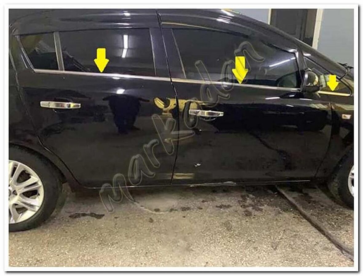 Markadan Opel Corsa D Krom Cam Çıtası 2006-2015 6 Parça Paslanmaz Çelik