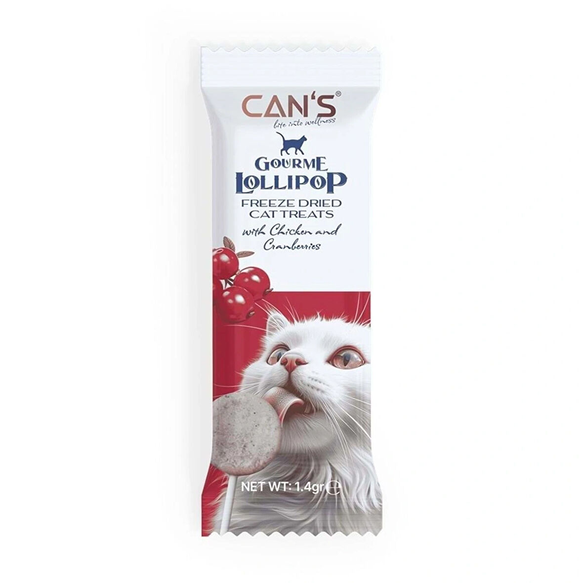 CAN'S TAVUK VE KIZILCIK AROMALI KEDİ LOLİPOP 1.4GR