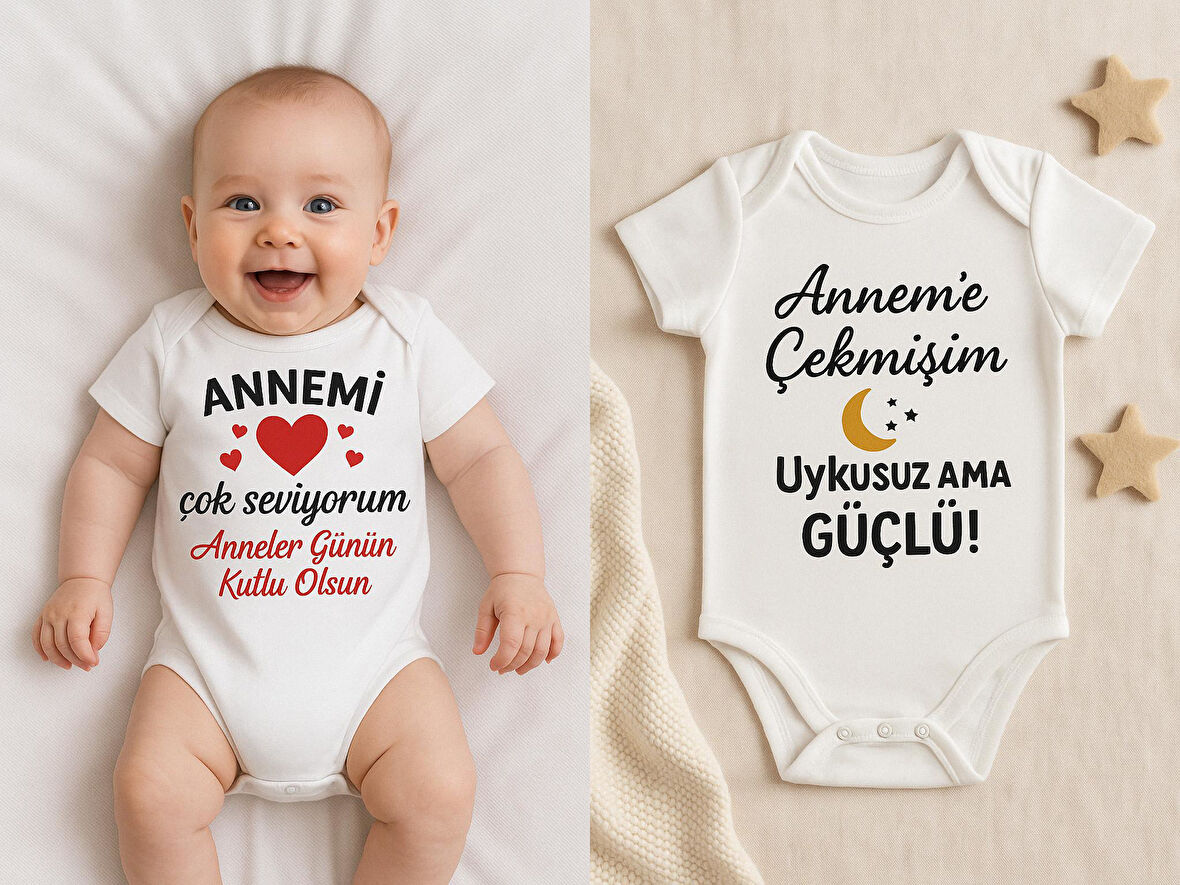 Organik %100 Pamuk Bebek Body Badi Zıbın ZBN525