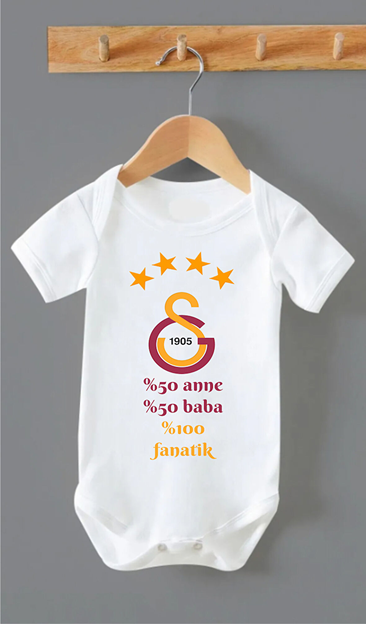 Organik %100 Pamuk %50 Anne %50 Baba Sarı KırmızıBebek Body Badi Çıtçıtlı Zıbın Zbn270