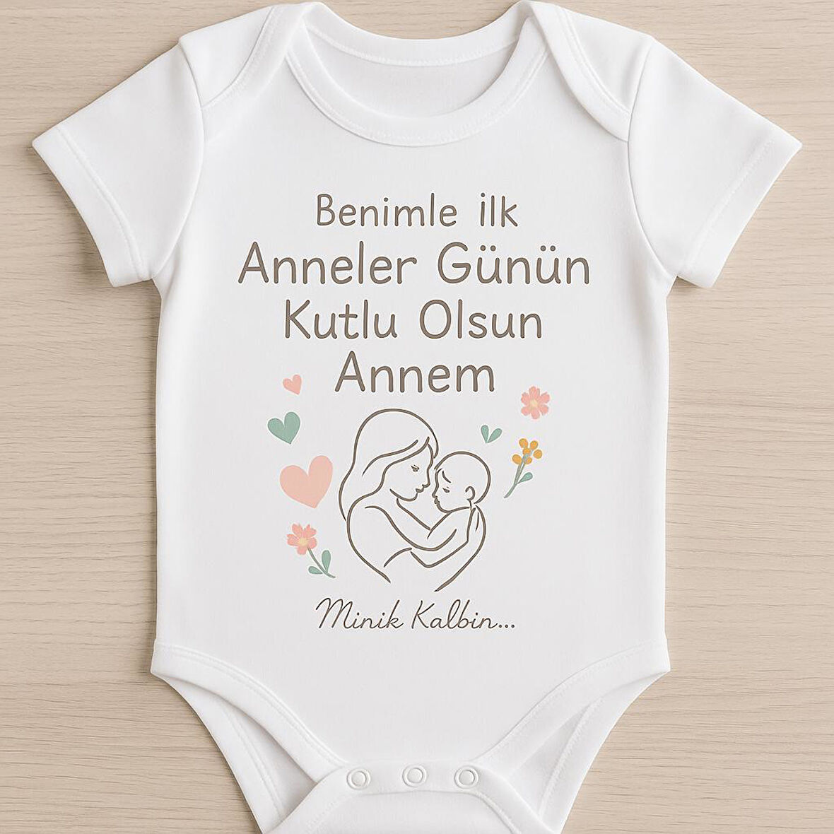 Organik %100 Pamuk Bebek Body Badi Zıbın ZBN494